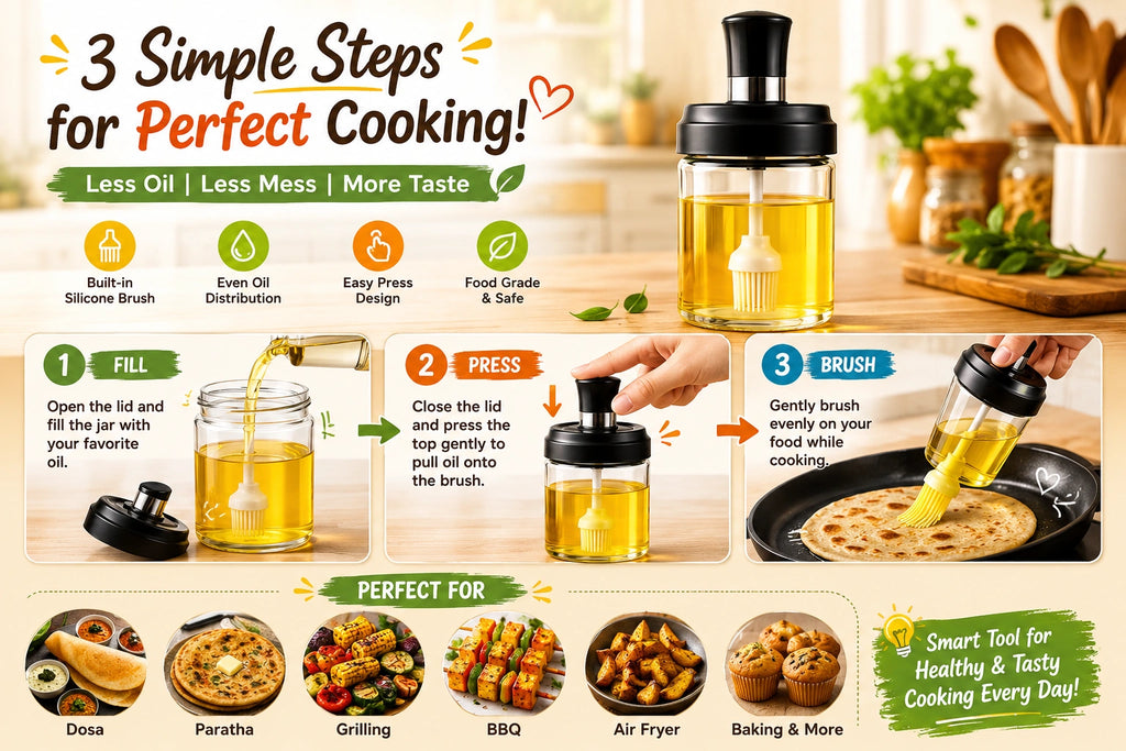 250ml Smart 2-in-1 Oil Brush for Mess-Free Cooking, Baking & Grilling
