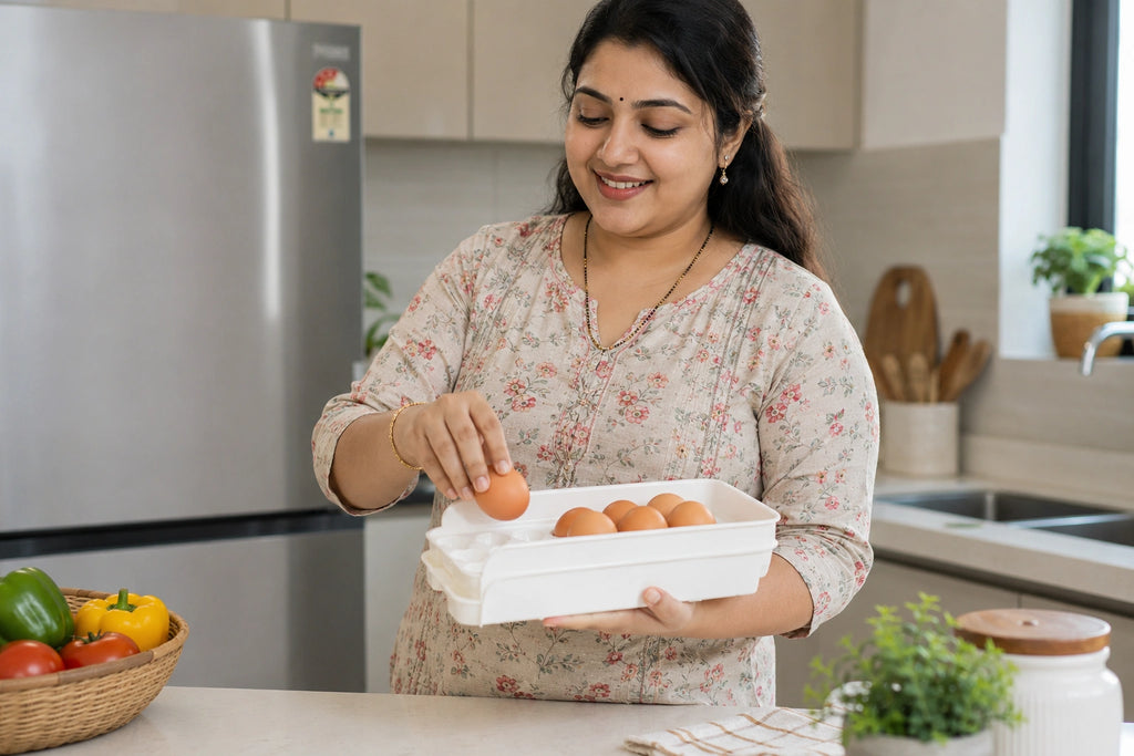 No More Egg Mess! Plastic Egg Storage Tray Holder Set for Neat Fridge Storage