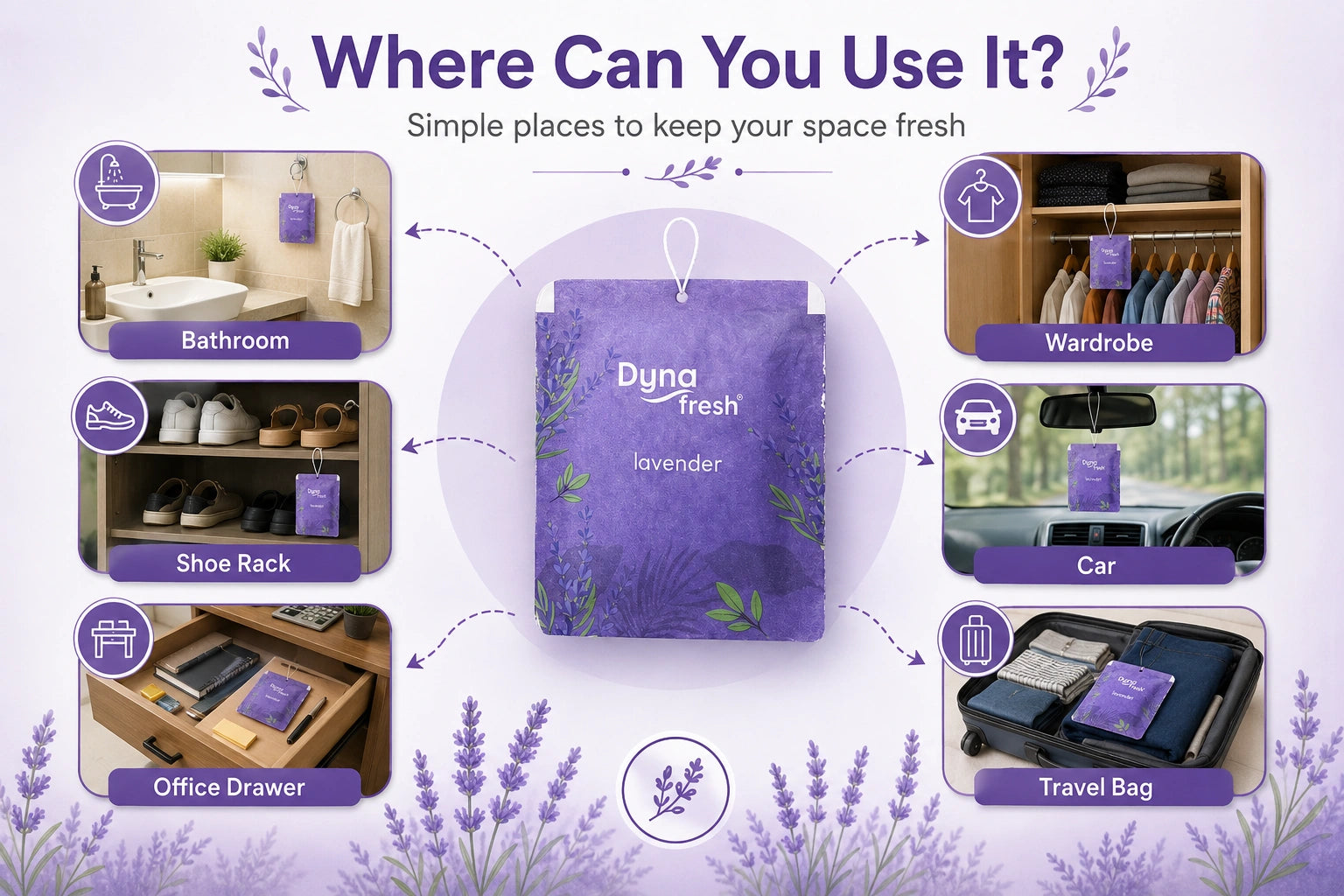Bad Smell Gone! Lavender Hanging Air Freshener Gel for Fresh Home & Car