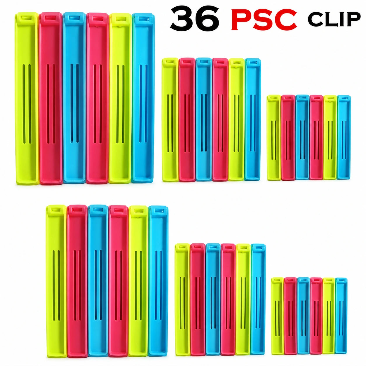 Multipurpose Clips for Mess-Free Kitchen Use to Seal Open Packets Easily (Set of 36, Multicolor)