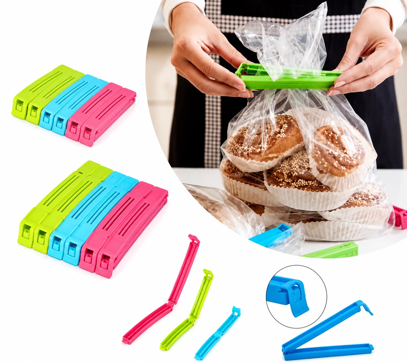 Multipurpose Clips for Mess-Free Kitchen Use to Seal Open Packets Easily (Set of 36, Multicolor)