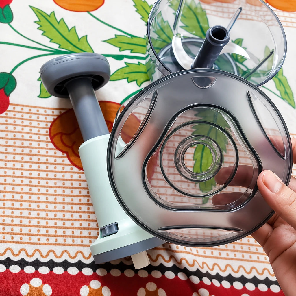 650ml Large Manual Quick Kitchen Helper for Fast Cutting & Chopping with Strong 3-Blade for Mess-Free Kitchen