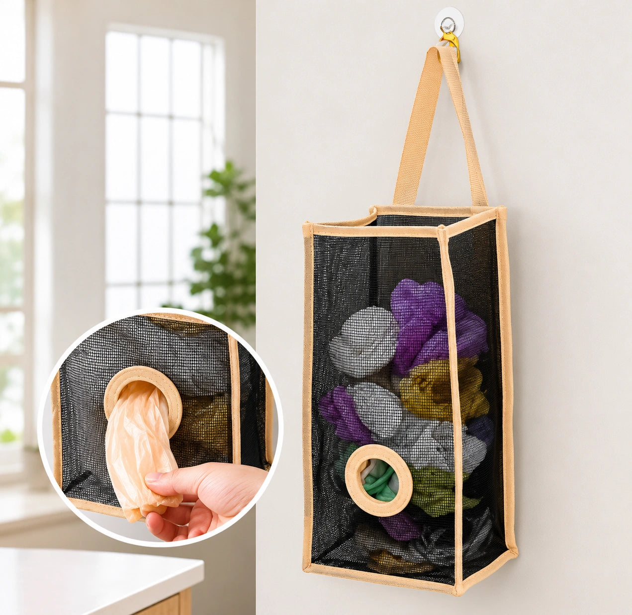 Smart Hanging Mesh Bag for Clean Kitchen Storage