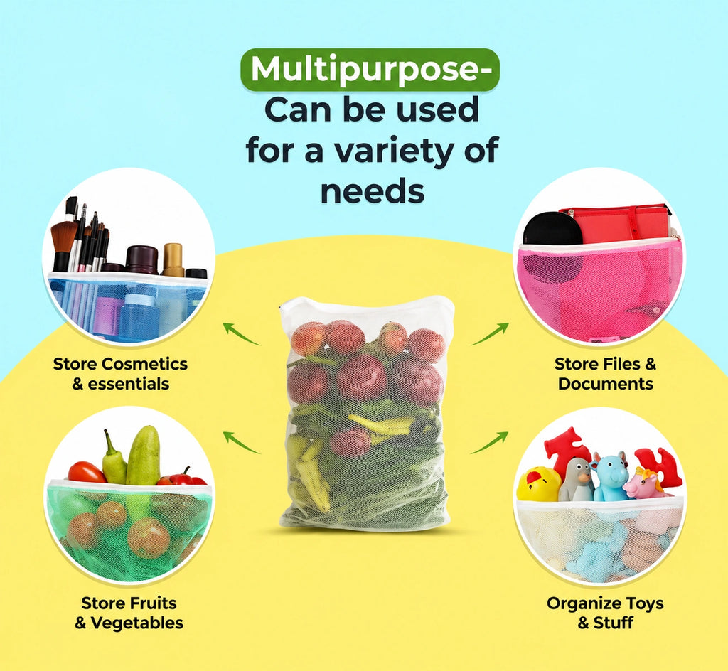Set of 12 Fresh Storage Bags to Keep Fruits & Veggies Organized