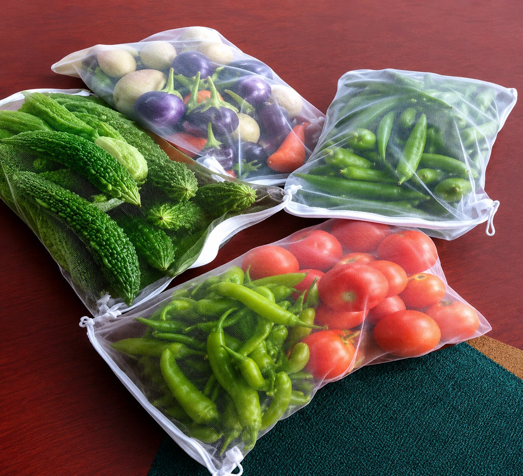 Set of 12 Fresh Storage Bags to Keep Fruits & Veggies Organized