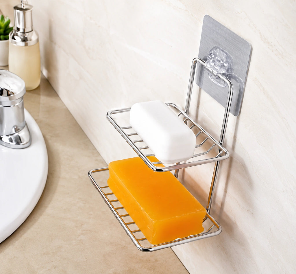 No More Soggy Soap Mess – Stainless Steel Wall Mounted Soap Storage Rack for Bathroom & Kitchen