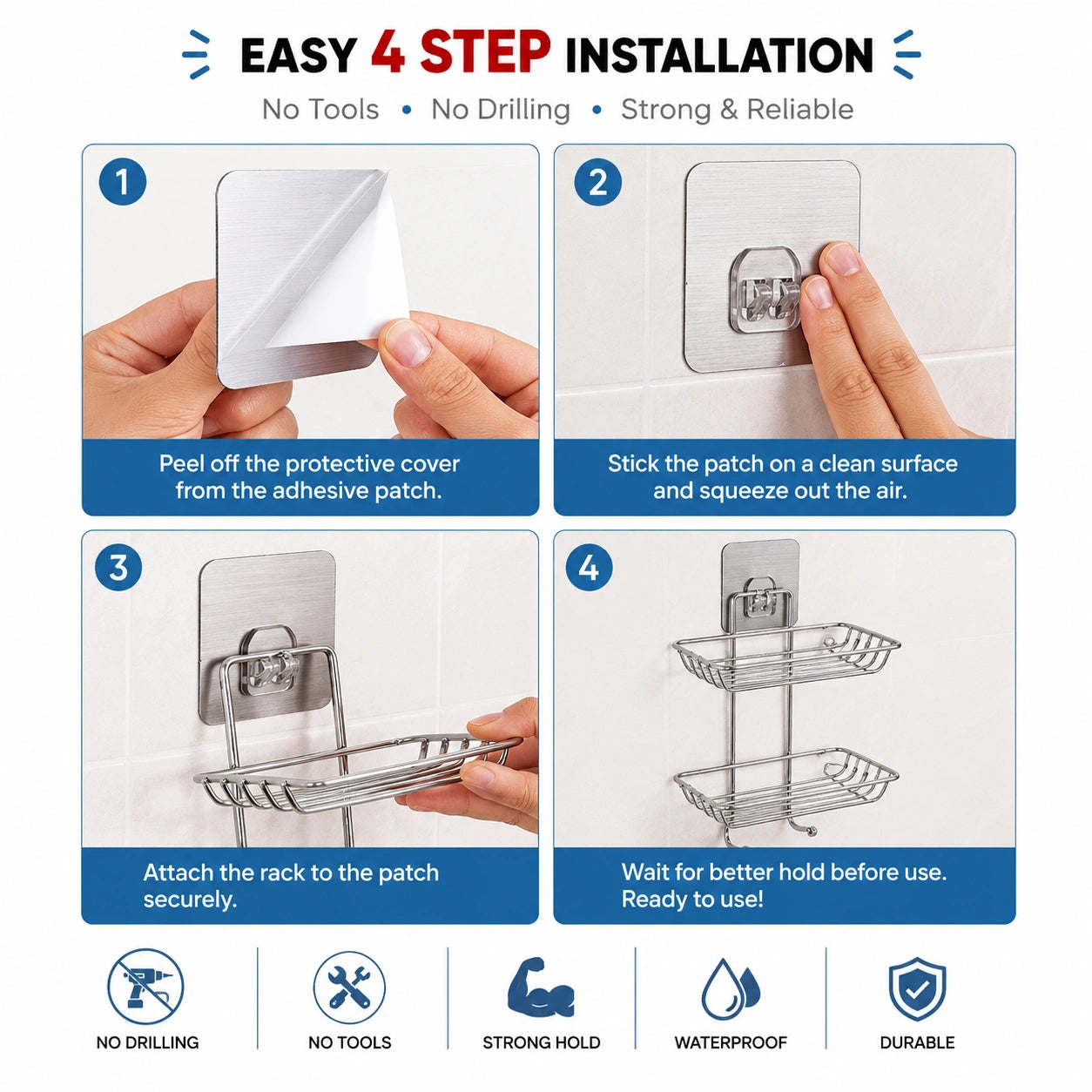 No More Soggy Soap Mess – Stainless Steel Wall Mounted Soap Storage Rack for Bathroom & Kitchen